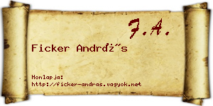Ficker András névjegykártya
