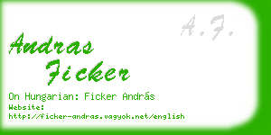 andras ficker business card